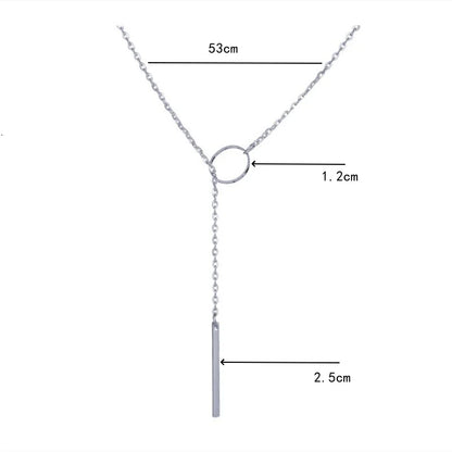2025 New Fashion Necklace Design Ladies Fashion Simple Simple Metal Round Necklace Sales