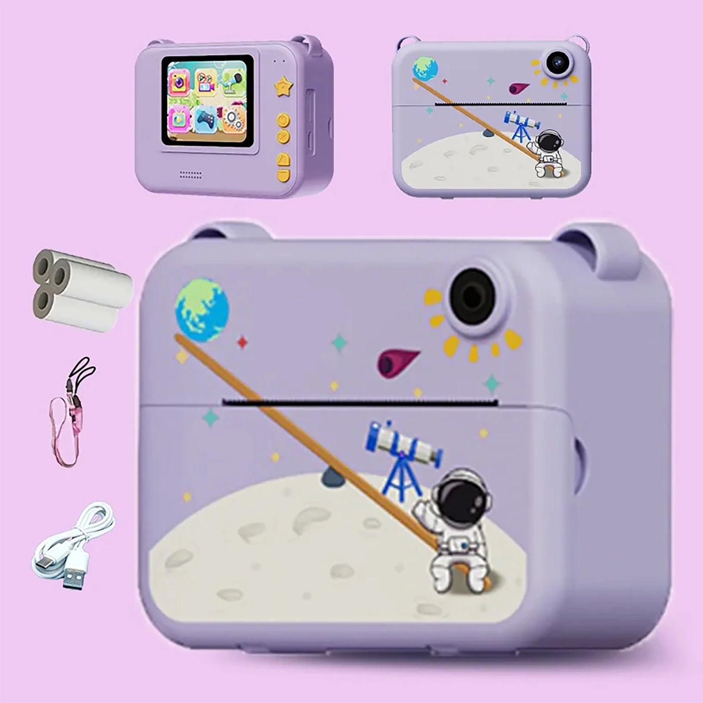 Kids Camera Digital Children Camera 1080P HD Mini Thermal Printer Video Recorder with Instant Print Photo Festive Gift for Ki