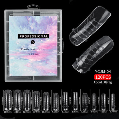 Misscheering 120Pcs/Box Transparent Fake Nails Acrylic French Nail Tips Full Coverage Press On Nails Accessory DIY Manicure T