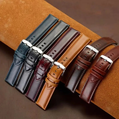 Genuine Leather Watchband 18mm 20mm 22mm 24mm 26mm Vintage Cowhide Watch Strap for DW Quick Release Bracelet Universal Wristb