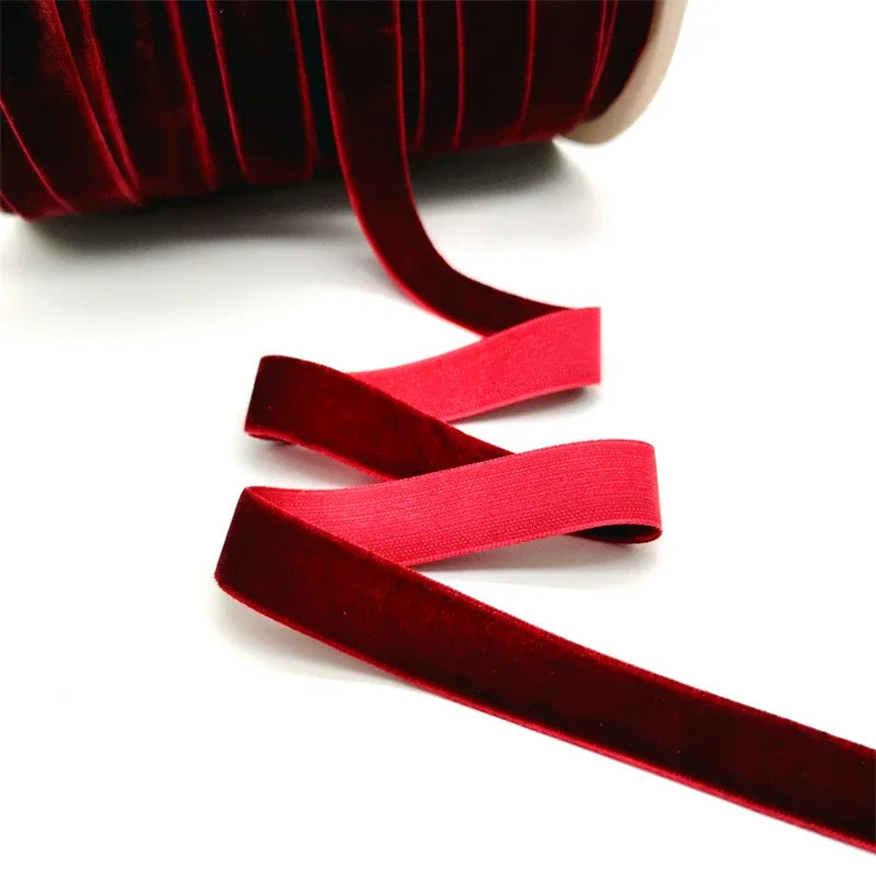 5 Yards 6-25mm Velvet Ribbon Wedding Party Decoration Handmade Ribbon Gift Wrapping Hair Bowknot DIY Christmas Ribbon