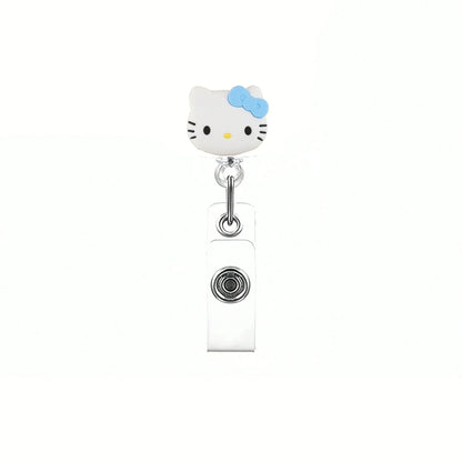 Kawaii Gift Kitty Cat Retractable Badge Reel Sparkling card holder accessories With Keychain For Women Student office supplie