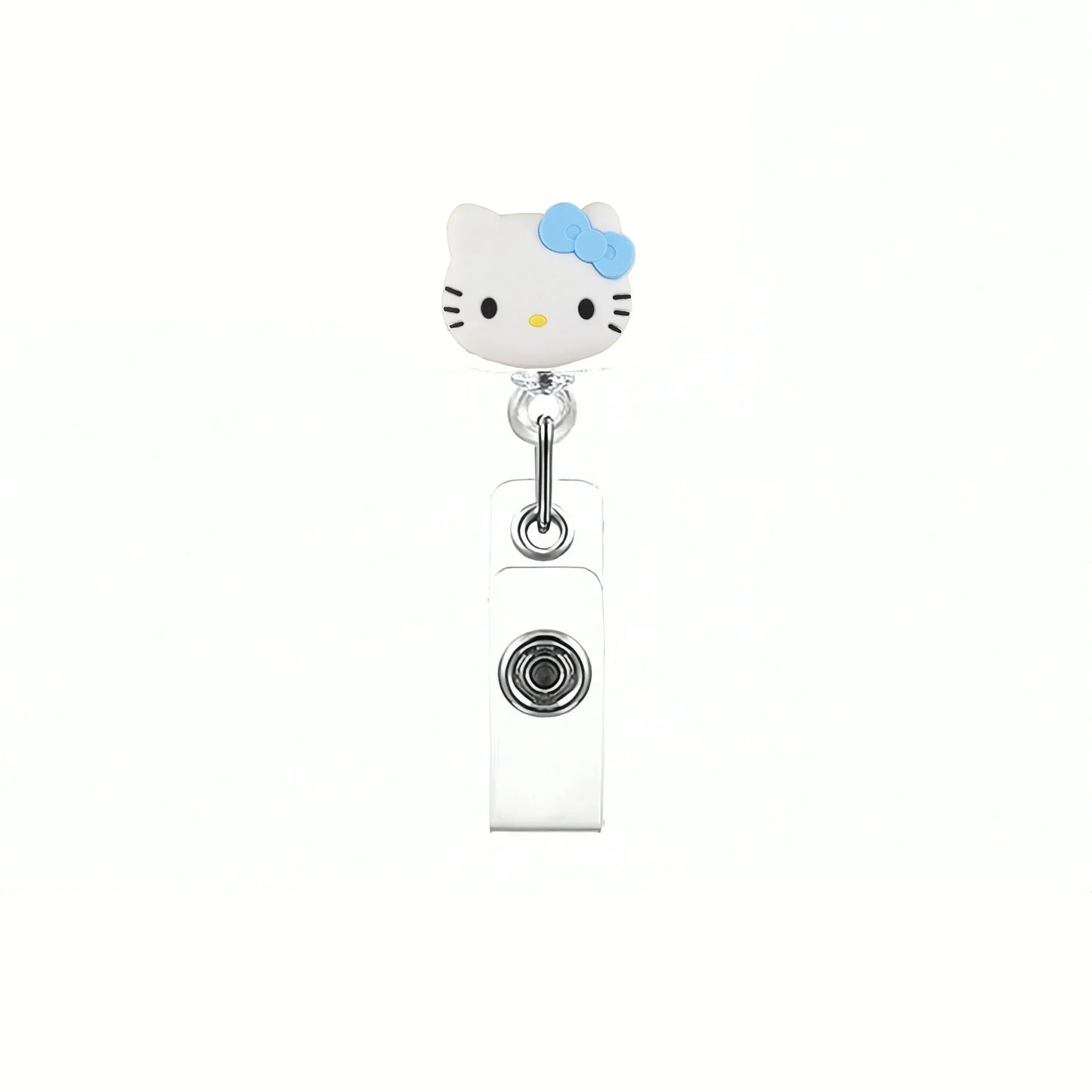 Kawaii Gift Kitty Cat Retractable Badge Reel Sparkling card holder accessories With Keychain For Women Student office supplie