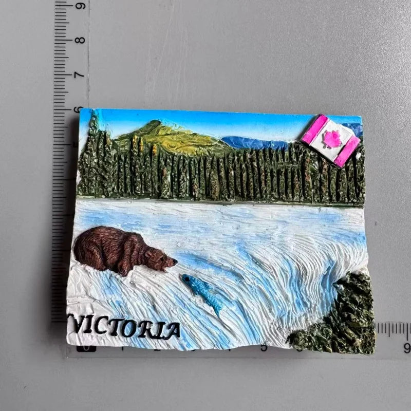Canada Tourist Souvenir Fridge Magnets Ottawa Victoria Limeau Bridge Vancouver Quebec Toronto Bear Moose Maple Leaf Stickers 