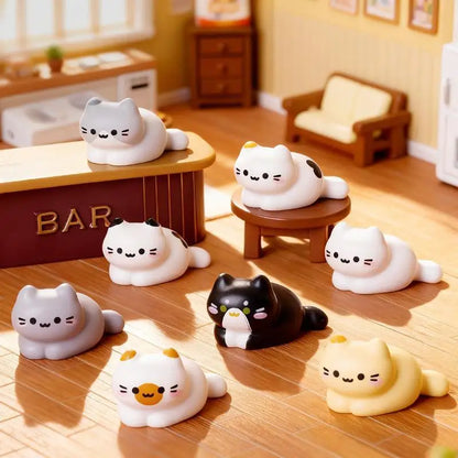 8Pcs Cute Cat Figurine Miniature DIY Decor Lovely Kitten Ornament Home Desk Car Dashboard Micro Landscape Mini Crafts Decorat