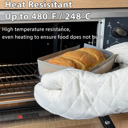 Silicone Bread Loaf Pan Liners, Reusable Nonstick Long Tab Handles Bread Pan Baking Mats, for 9x5inch Bread Pans, Heat Resist