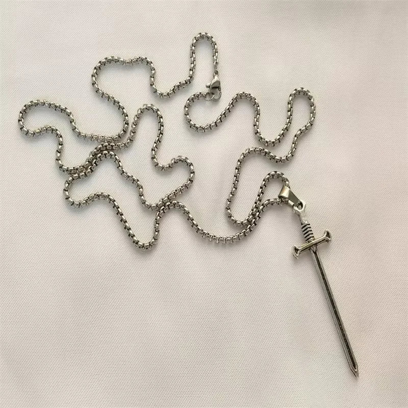 Vintage Cross Pendant Necklace Unisex Versatile Simple Long Sweater Chain Hip Hop Accessory - 16
