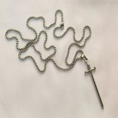 Vintage Cross Pendant Necklace Unisex Versatile Simple Long Sweater Chain Hip Hop Accessory - 16