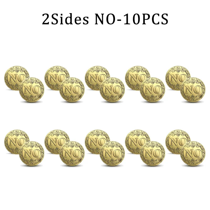 YES NO Decision Coins Magic Coin Collections Good Luck Vintage Antique Bronze Wish Lucky Coin US Coins Commemorative Gold Coi