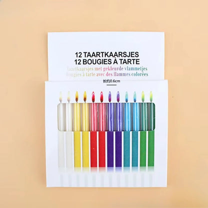 12/48pcs/1case Birthday Candles Spiral Cake Candles Long Thin Cake Candles For Wedding Party And Cake Decoration - 12pcs Colo