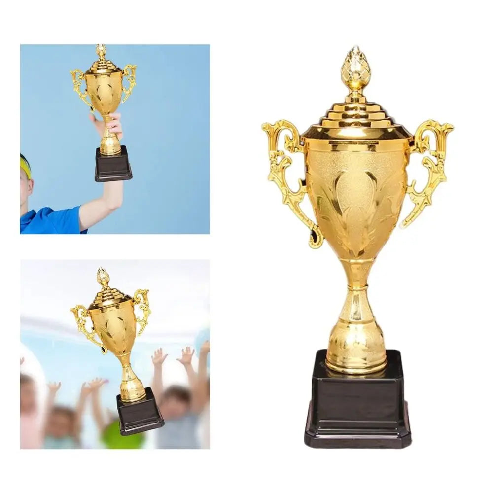 Children's Gold Trophy Awards School Rewarding Supply Competition Soccer Winner Award Trophy Toy Plastic Model Small Prize Cu