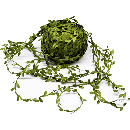 10/20M Silk Leaf-Shaped Handmake Artificial Green Leaves Faux Vines Bathroom Decorative Diy Wreath Accessories Home Decoreati