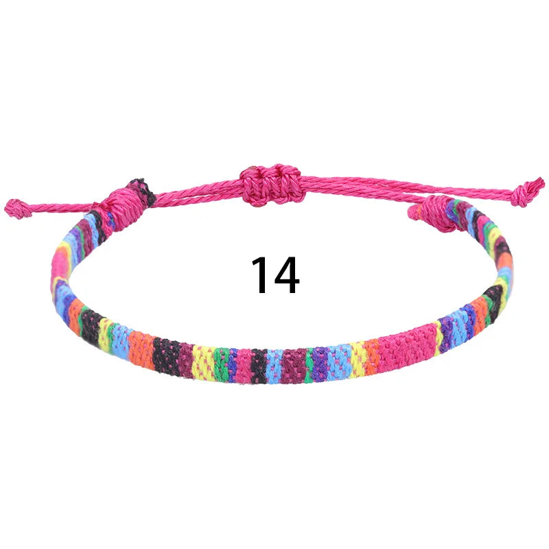 Anklets For Women Woven Fabric Foot Leg Bracelet Men Handmade Rope Braid Knot Beach Barefoot Weave Ethnic Boho Adjustable Cha