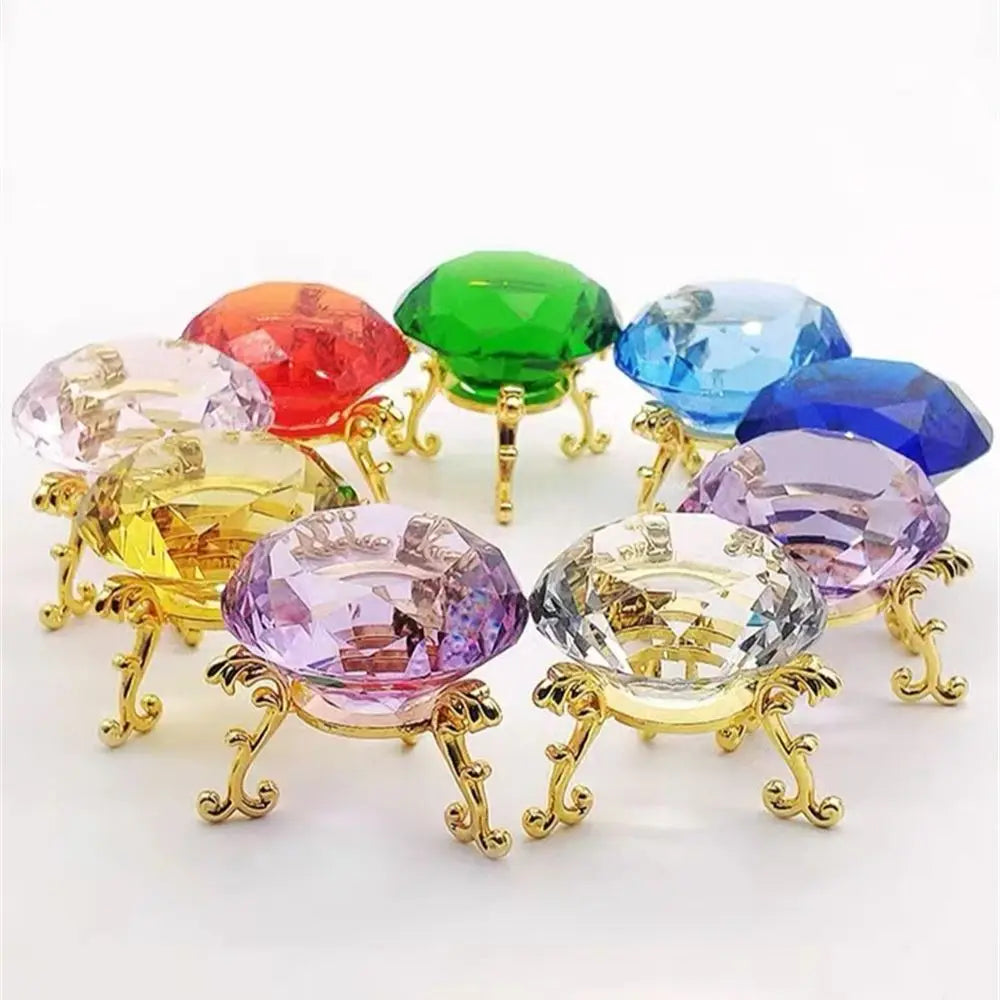 10 Colors Crystal Diamond Shaped Paperweight Decorative Cut Glass Giant Gemstone Wedding Office Desktop Ornament Birthday Gif