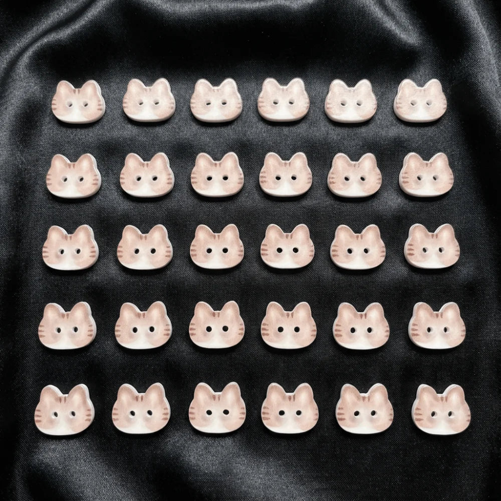 30pcs Tuxedo Cat 12mm Kitty Buttons Creative Cute Calico Cat Buttons Fashionable Resin Ginger Cat Buttons Clothes Accessories