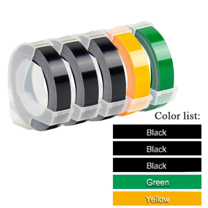 C101 3D Embossing Typewriter Labeling Machine Manual Labeller Compatible Dymo Printer Labels for Dymo 12965 Label Make - 5 mi