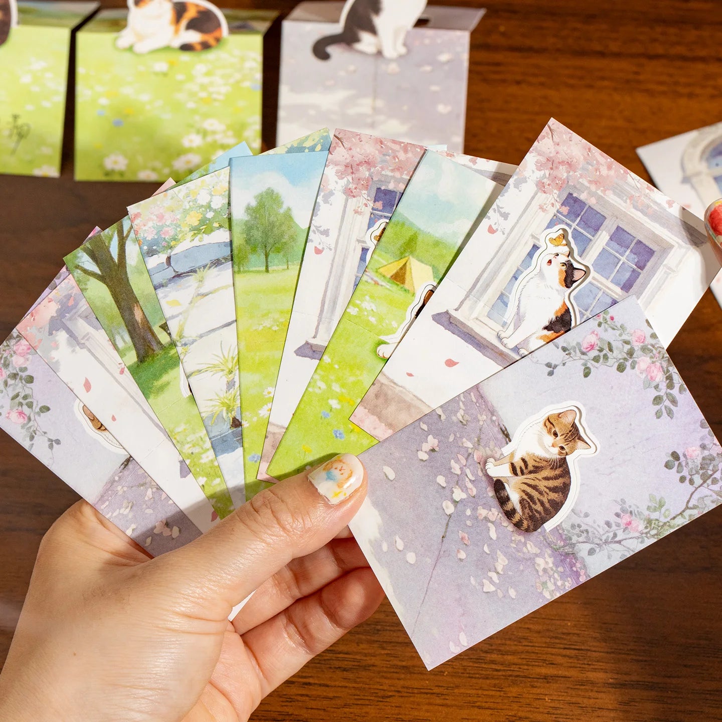 90pcs White Kraft Cat Sticky Notes - Cute Watercolor Kitten Design for Journal & Reminders