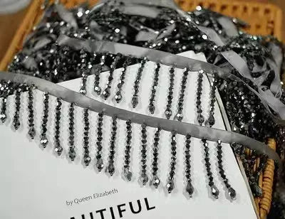Crystal Pendant Beaded Fringe Lace DIY Clothing Stage Clothing Home Curtain Trim Headwear Decorative Accessories