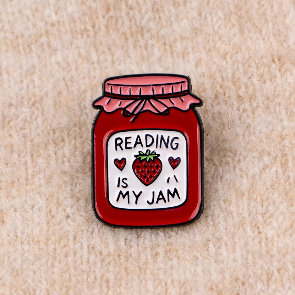 Book Lover Enamel Pin Cute Reading Themed Brooch "Just One More Chapter" Lapel Pins for Backpacks Bookworm Gift