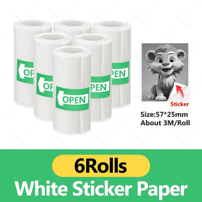 Thermal Printer Papers 57mm Color Papers for Camera Instant Print Kids Camera Printing Inkless Mini Portable Photo Printer - 