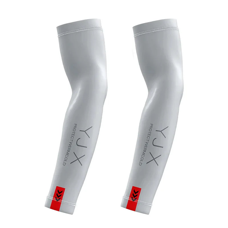 1Pair Summer Arm Sleeves for Running Outdoor Cycling Driving Breathable Ice Silk Elastic Sun Protection Men Women Arm Cover -