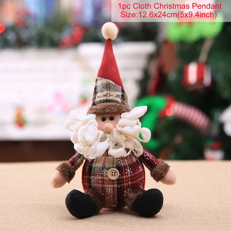 Snowman Doll Merry Chirstmas Decor for Home Table 2023 Elk Doll Christmas Ornaments Santa Claus Navidad Gift Happy New Year 2
