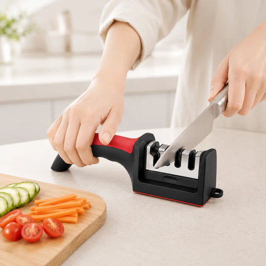4-Segment Knife Sharpener Knife Sharpeners for Kitchen Knives Stainless Steel Three-Purpose Sharpening Stone for Kitchen Tool