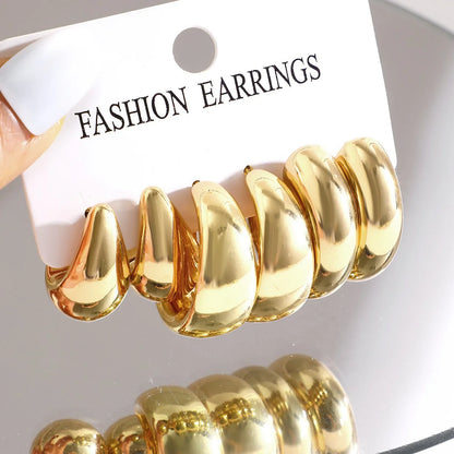 Vintage Elegant Teardrop Stud Earring Set Chic Simple Fashion Lightweight Earrings for Women Daily Wear Party Jewelry Gift 20