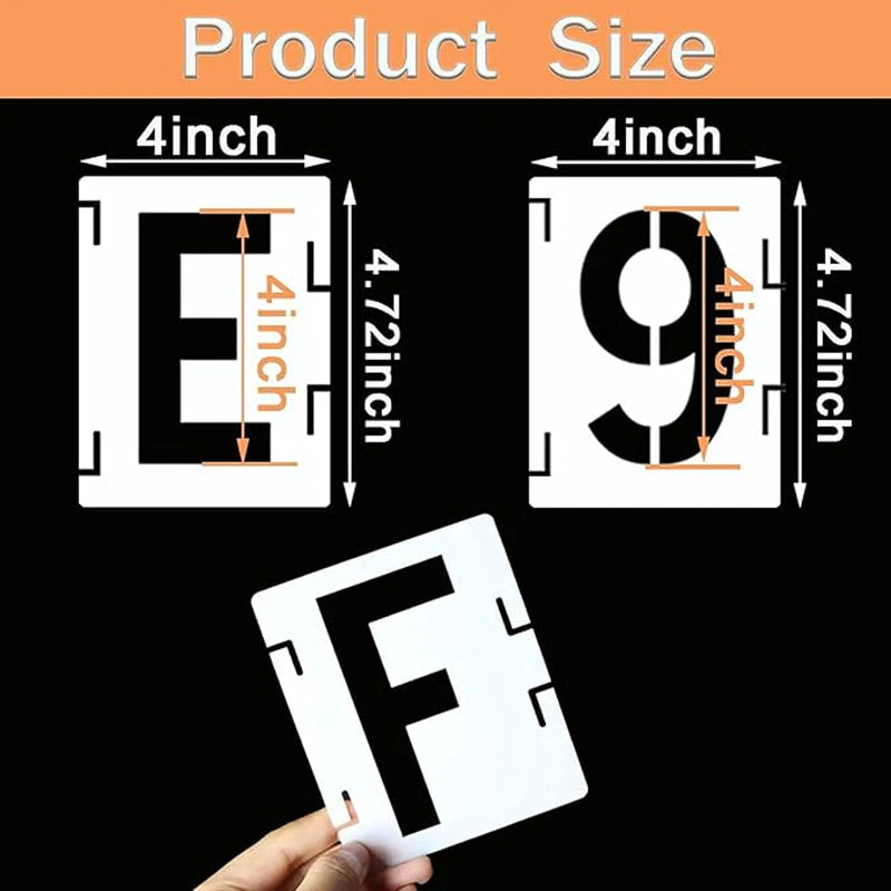 42 pieces of letter hollow templates, reusable artistic fonts, coloring, spray painting. Suitable for walls, wood, rock fabri