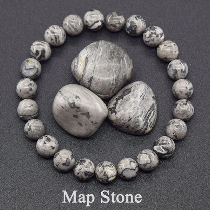 Real 5A Natural Lapis Lazuli Stone Beads Bracelet Homme Elastic Energy Healing Jewelry for Women Gift for Boyfriend - 21 Map 