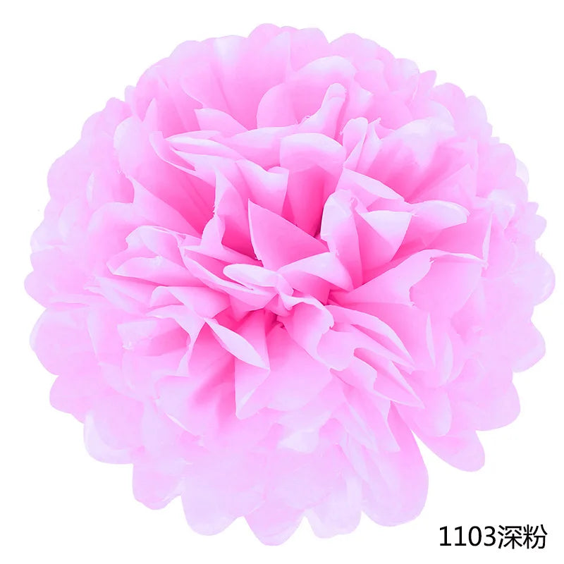 5pcs Wedding Decorative Paper Pompoms Pom Poms Flower Ball Party Home Decor Tissue Baby Shower Birthday Christmas DIY Decorat