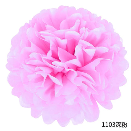 5pcs Wedding Decorative Paper Pompoms Pom Poms Flower Ball Party Home Decor Tissue Baby Shower Birthday Christmas DIY Decorat