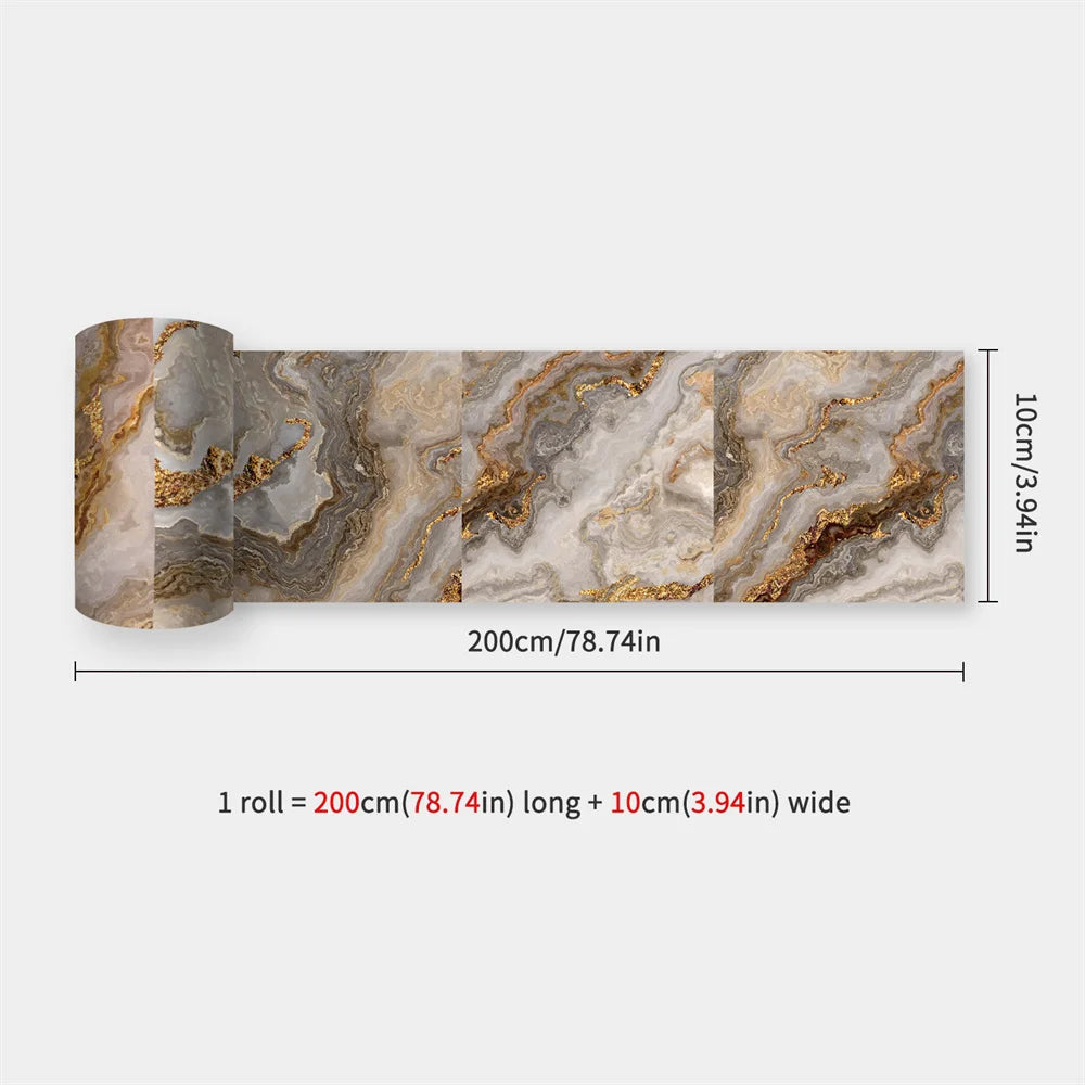 Mosaic Bathroom Waist Line Wall Stickers Waterproof Peel & Stick Art Backsplash Kitchen Office Skirting Line Decor Wallpaper 