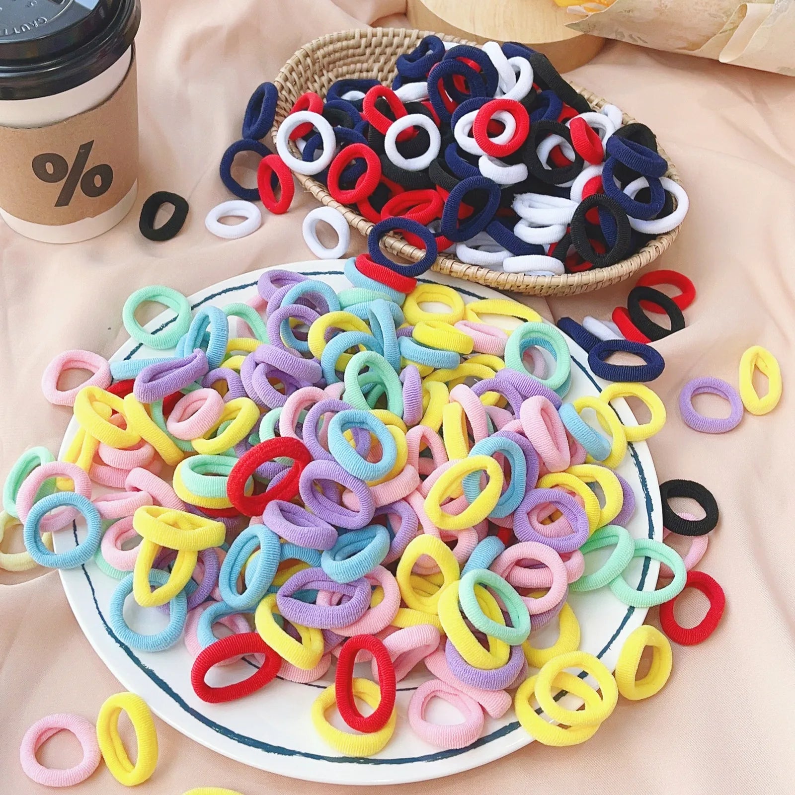 20/50pcs Kids Elastic Hair Bands Girls Sweets Scrunchie Rubber Band for Children Hair Ties Clips Headband Baby Hair Accessori