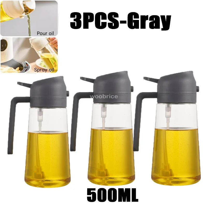 2in1 Kitchen Spray Oil Dispenser Oil Sprayer Polisher Or Only Brush Spray for Air Fryer Salad Grilling Roasting Cooking Kitch
