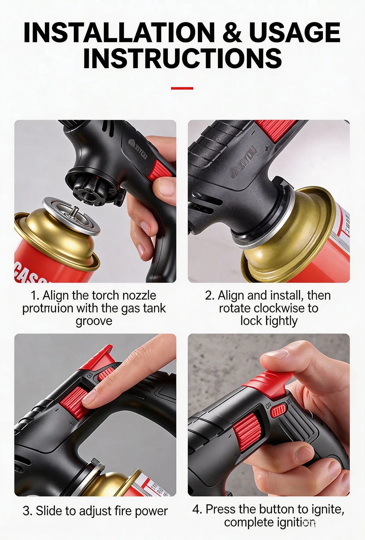 Extended Butane Torch Long Tube Gas Blow Torch For Outdoor Camping BBQ Soldering Welding Kitchen Cooking Hand Tool