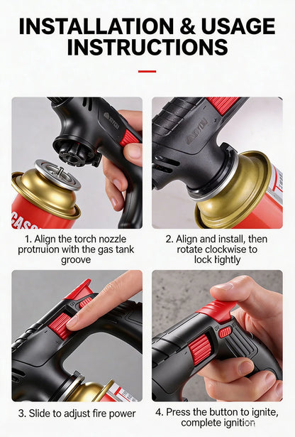 Extended Butane Torch Long Tube Gas Blow Torch For Outdoor Camping BBQ Soldering Welding Kitchen Cooking Hand Tool