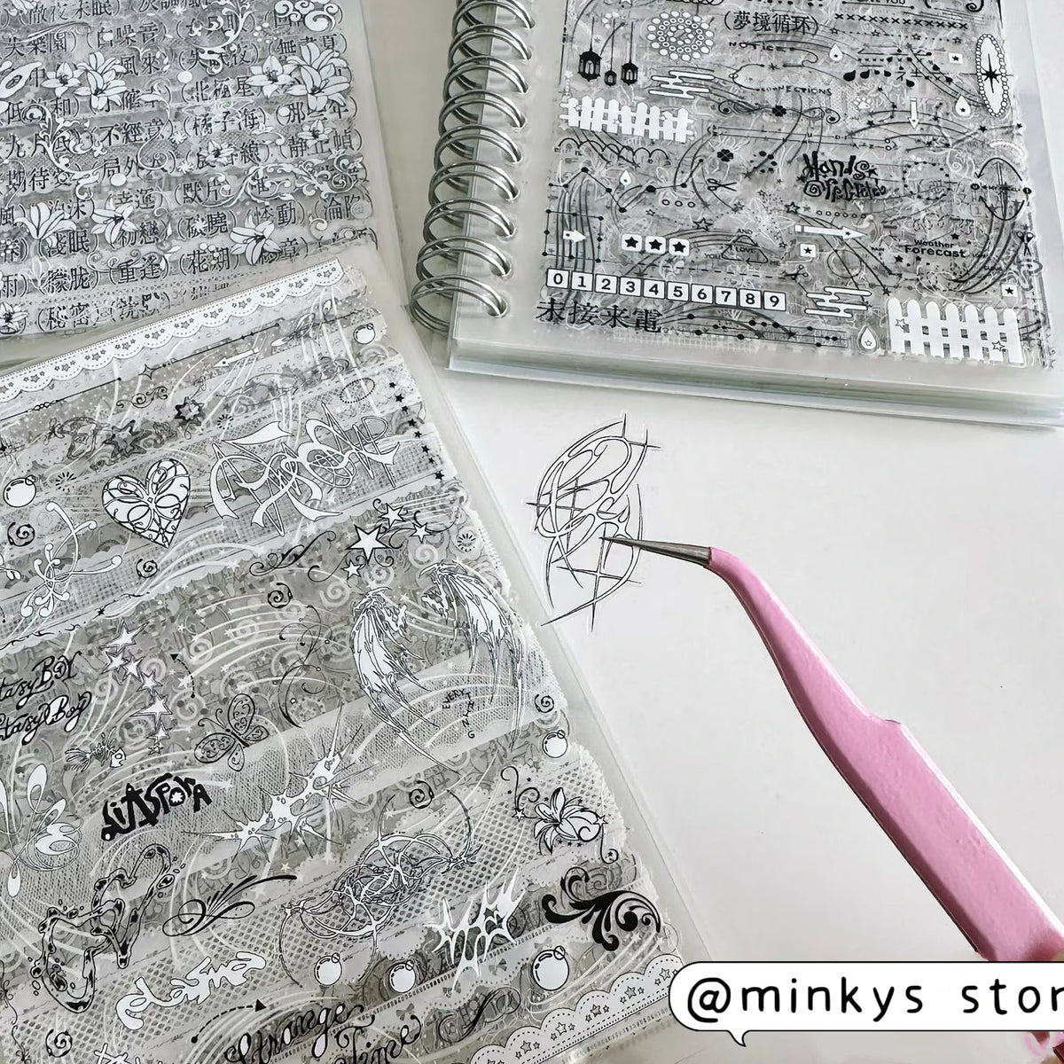 Original 32 Sheets PET Transparent Sticker Book Korean Scrapbooking Stickers For Journal Hand Book Stationery