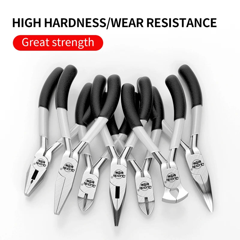 Mini Pliers Diagonal Pliers Round Bent Needle Nose Cutter Handcraft Beading Insulated Plier for DIY Small Jewelry Pliers Tool
