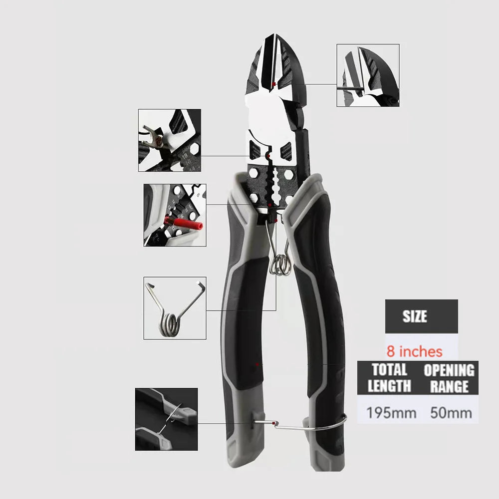Universal Multifunctional Diagonal Pliers Needle Nose Pliers Hardware Tools Universal Wire Cutters Electrician Wire Pliers - 
