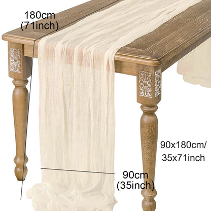 Semi-Sheer Gauze Table Runner Sage Cheesecloth Table Setting Dining Vintage Wedding Party Christmas Banquets Arches Cake Deco