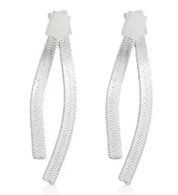 Shiny Zircon Hoop Earrings for Women Trendy Golden Stainless Steel Circle Earring Jewelry Pendientes - D38 Silver