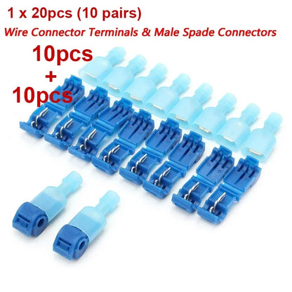 20pcs/40Pcs Quick Electrical Cable Connectors Snap Splice Lock Wire Terminals Crimp Electric Motorcycles Ham Radio