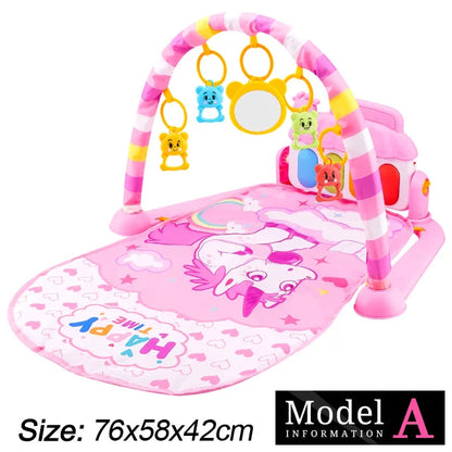 Baby Fitness Stand Music Play Gym Activity Toys Newborn Piano Crawling Blanket Pedal Game Pad Early Education 0-36 Months Gif