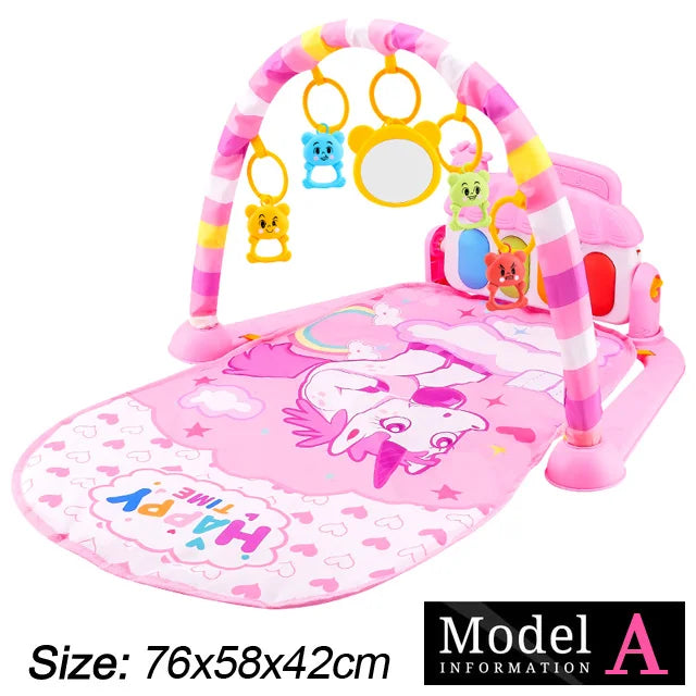 Baby Fitness Stand Music Play Gym Activity Toys Newborn Piano Crawling Blanket Pedal Game Pad Early Education 0-36 Months Gif