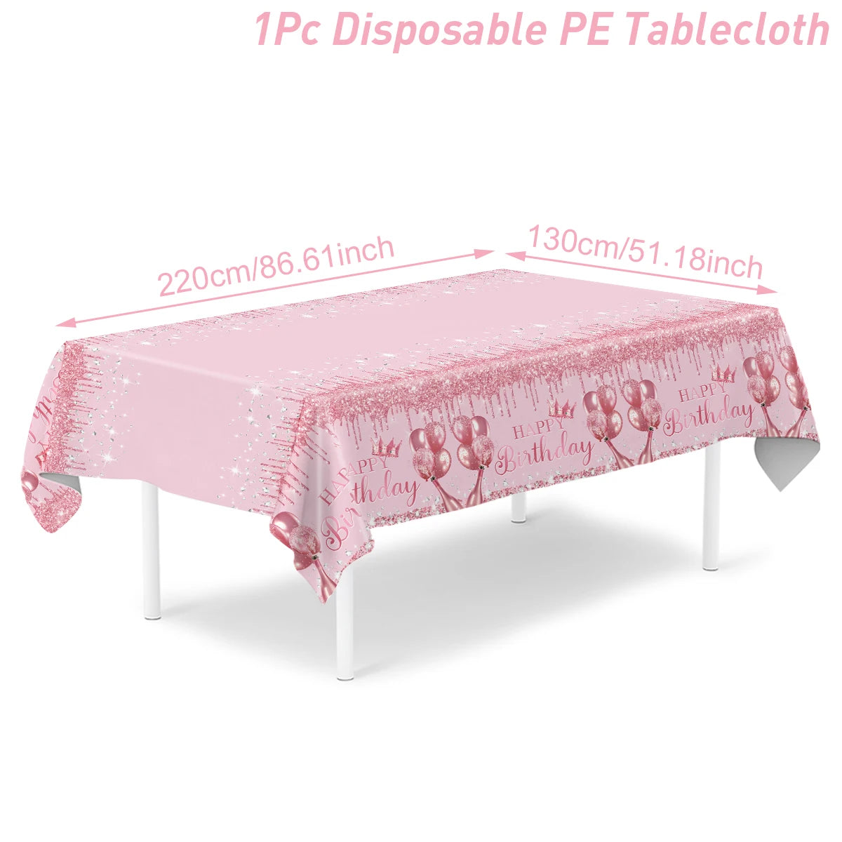 Purple Laser Disposale Tablecloth Happy Birthday Party Decoration Wedding Party Aluminum Film Table Cover Baby Shower Supplie