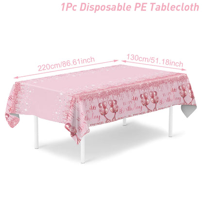 Purple Laser Disposale Tablecloth Happy Birthday Party Decoration Wedding Party Aluminum Film Table Cover Baby Shower Supplie