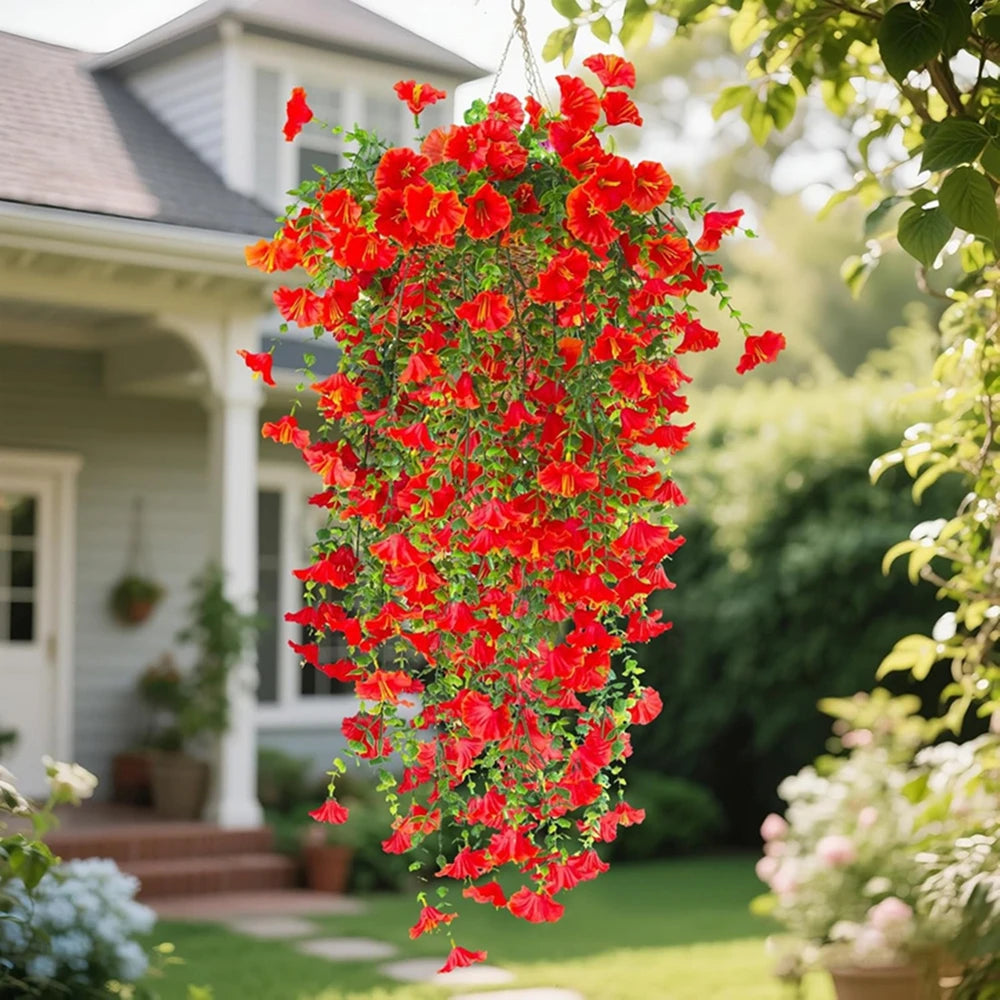 1/2Pcs Artificial Flowers Vine Morning Glory Wedding Bridal Home Room Table Festival Decor Outdoor Yard Garden Arch DIY Gift 