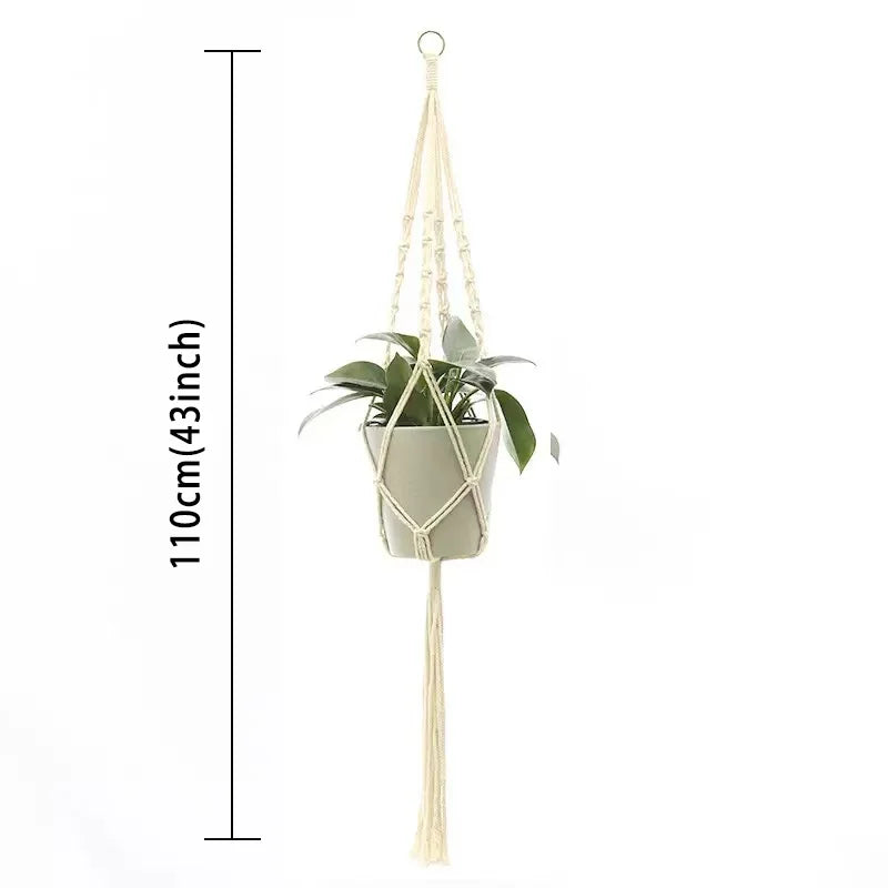Hanging Plant Handmade Macrame Plant Hanger Flower Pot Planter Hanger Wall Decor Courtyard Garden Hanging Planter Hanging Bas