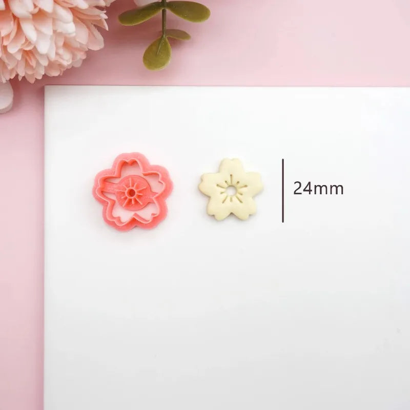 Flowers/Love Soft Ceramic Earring Mold Polymer Clay Cutter DIY Handmade Jewelry Pendant Quick Modeling Cutting Ceramic Tool -